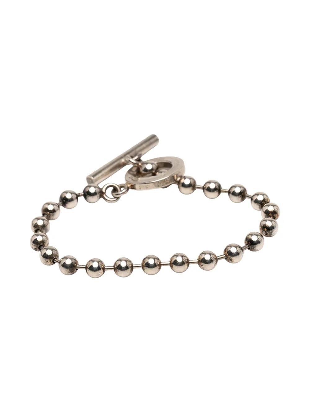 Pre-owned Gucci 2000-2015 Sterling Silver Ball Chain Toggle Bracelet