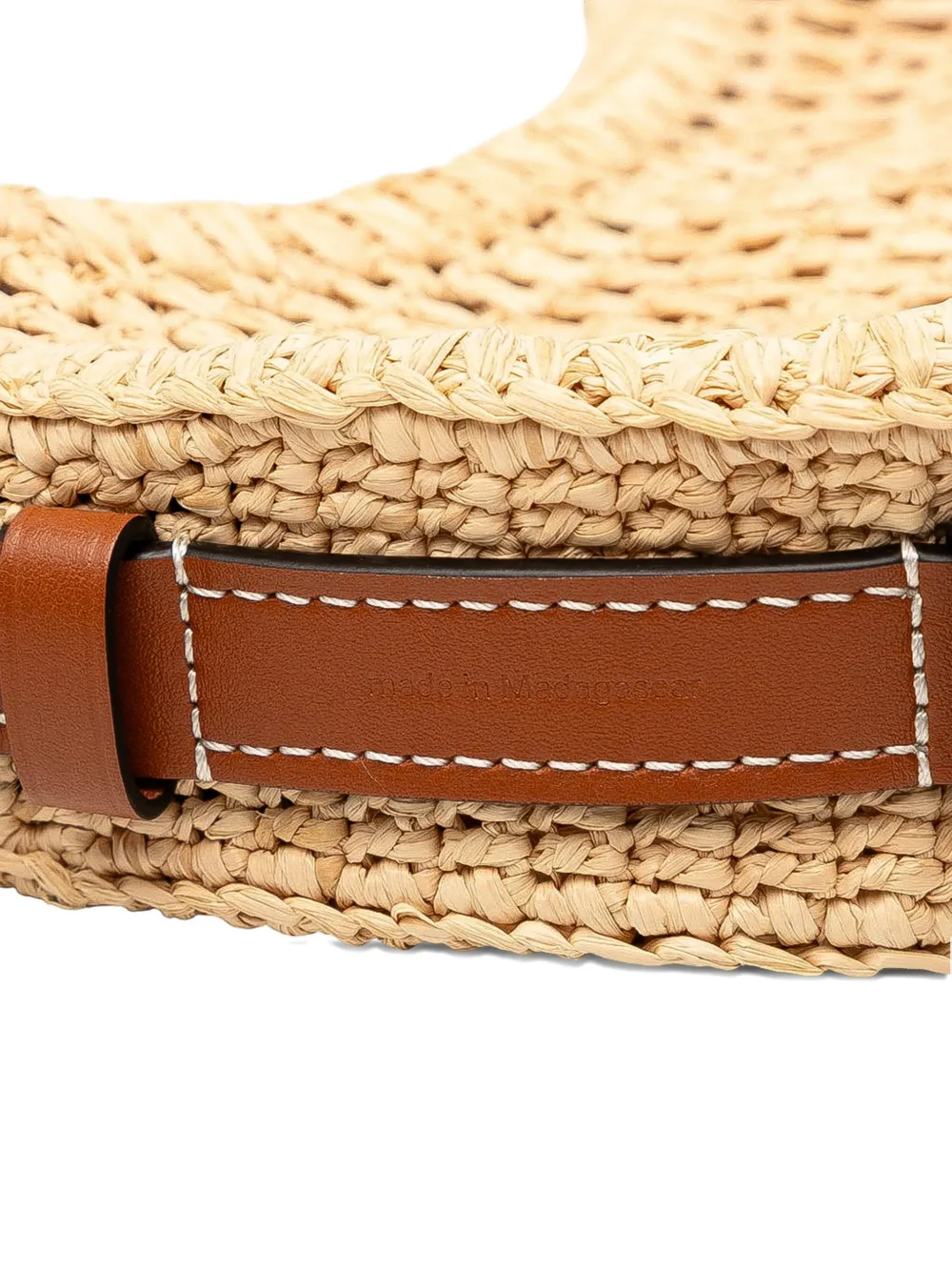 Pre-owned Louis Vuitton 2021-2025 Raffia By The Pool Croissant Mm Crossbody Bag In Brown