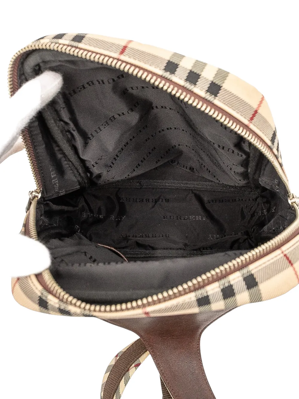 Pre-owned Burberry 2000-2017 House Check Canvas Sling Backpack In Brown