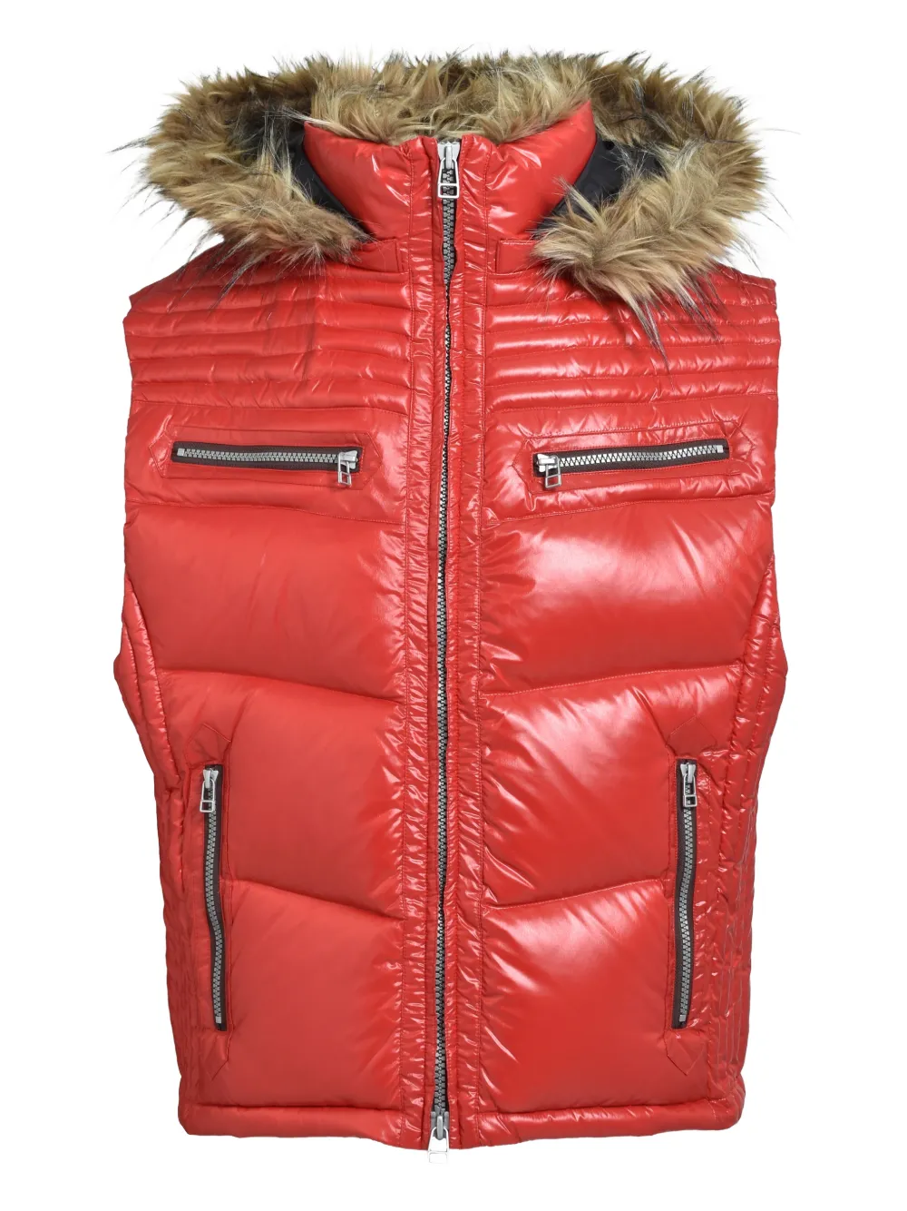 BREATH zip-pocket gilet | Red | Image 1