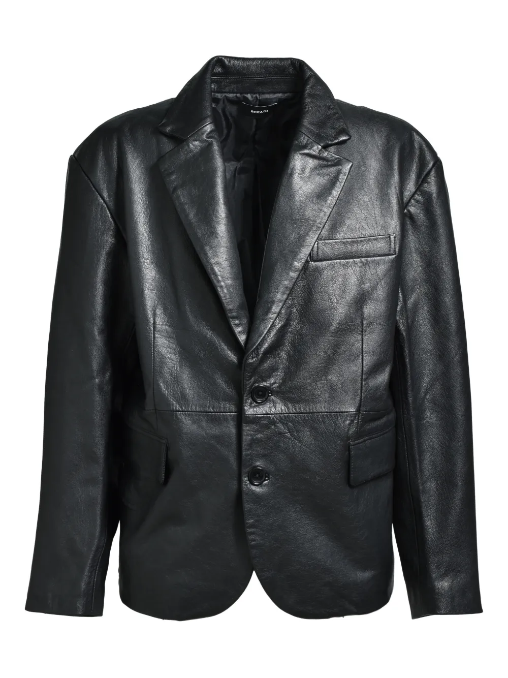 BREATH single-breasted leather blazer | negro | Image 1