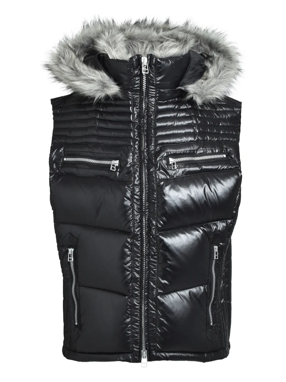 BREATH faux-fur gilet | Black | Image 1