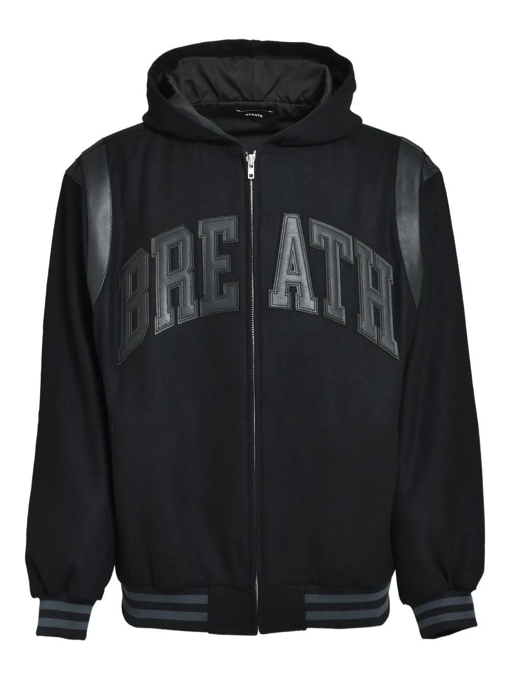 BREATH logo-patch bomber jacket | Black | Image 1
