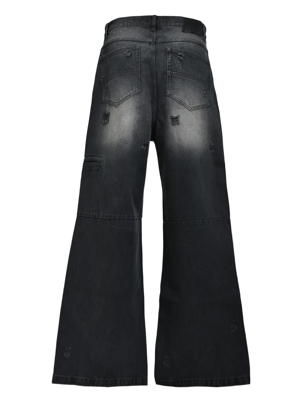 BREATH distressed-detail logo-patch jeans - Grijs