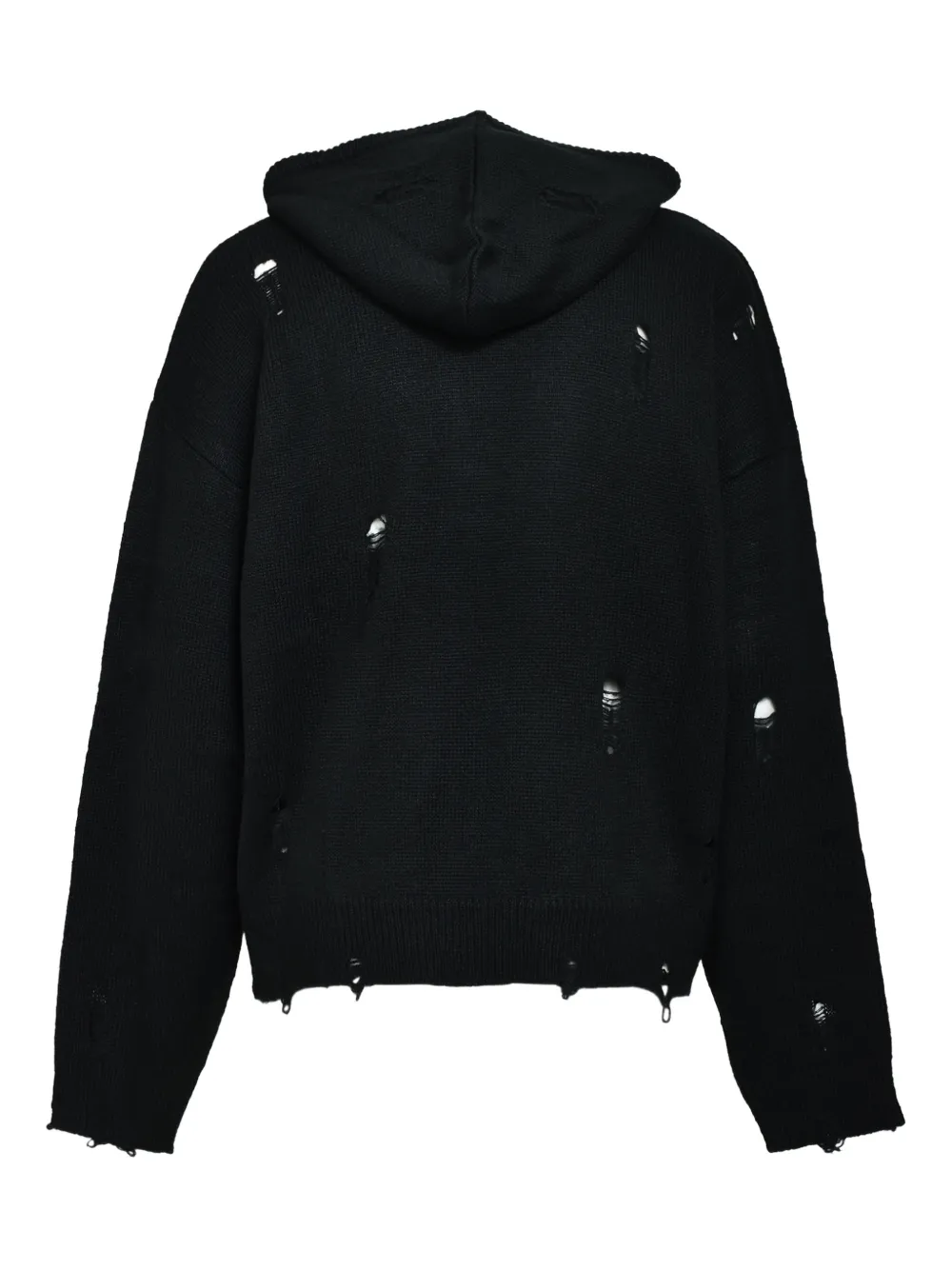 Breath Logo-embellishment Mohair Hoodie In Black