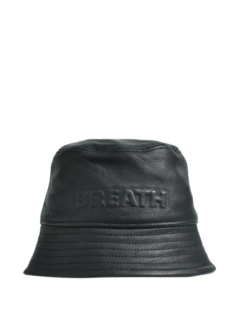 BREATH embossed-logo leather bucket hat