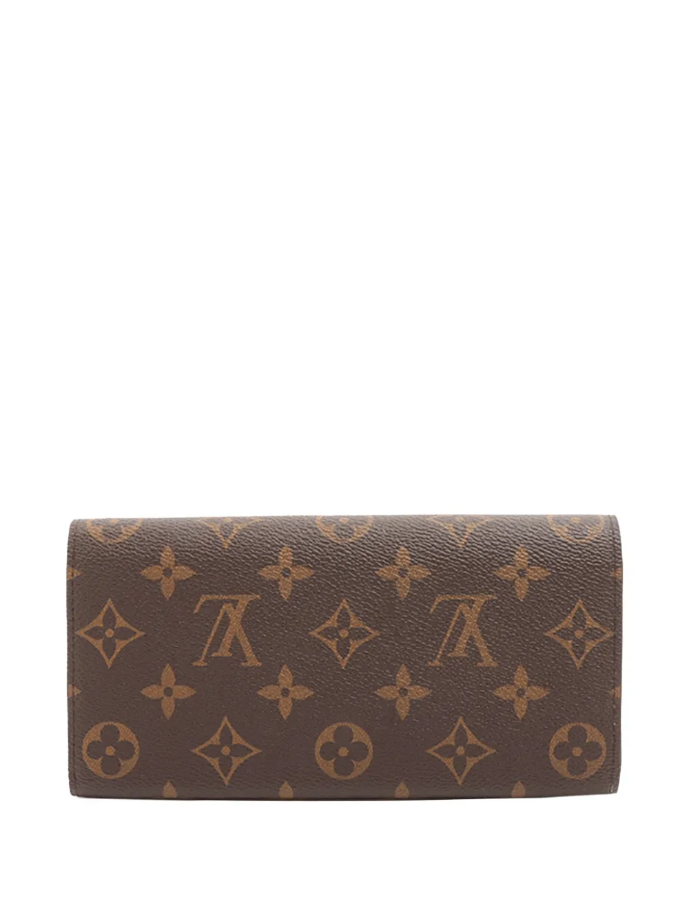 Pre-owned Louis Vuitton 2021-2025 Monogram Emilie Wallet Long Wallets In Brown