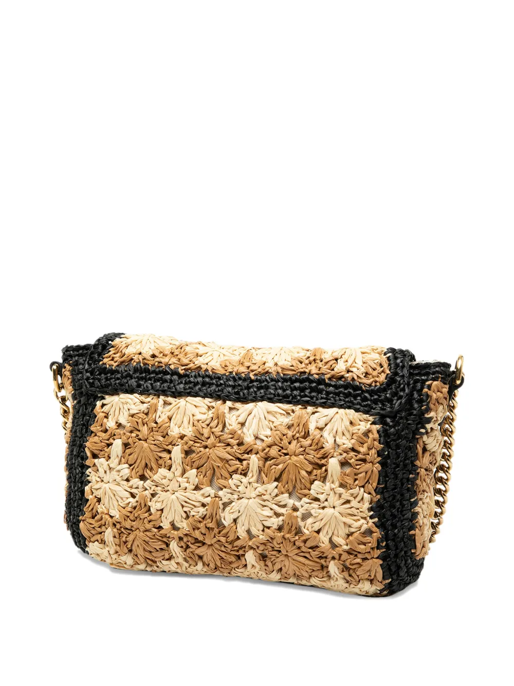 GUCCI Pre-owned 2016-2025 Small Gg Marmont Raffia Crossbody Bag In Brown