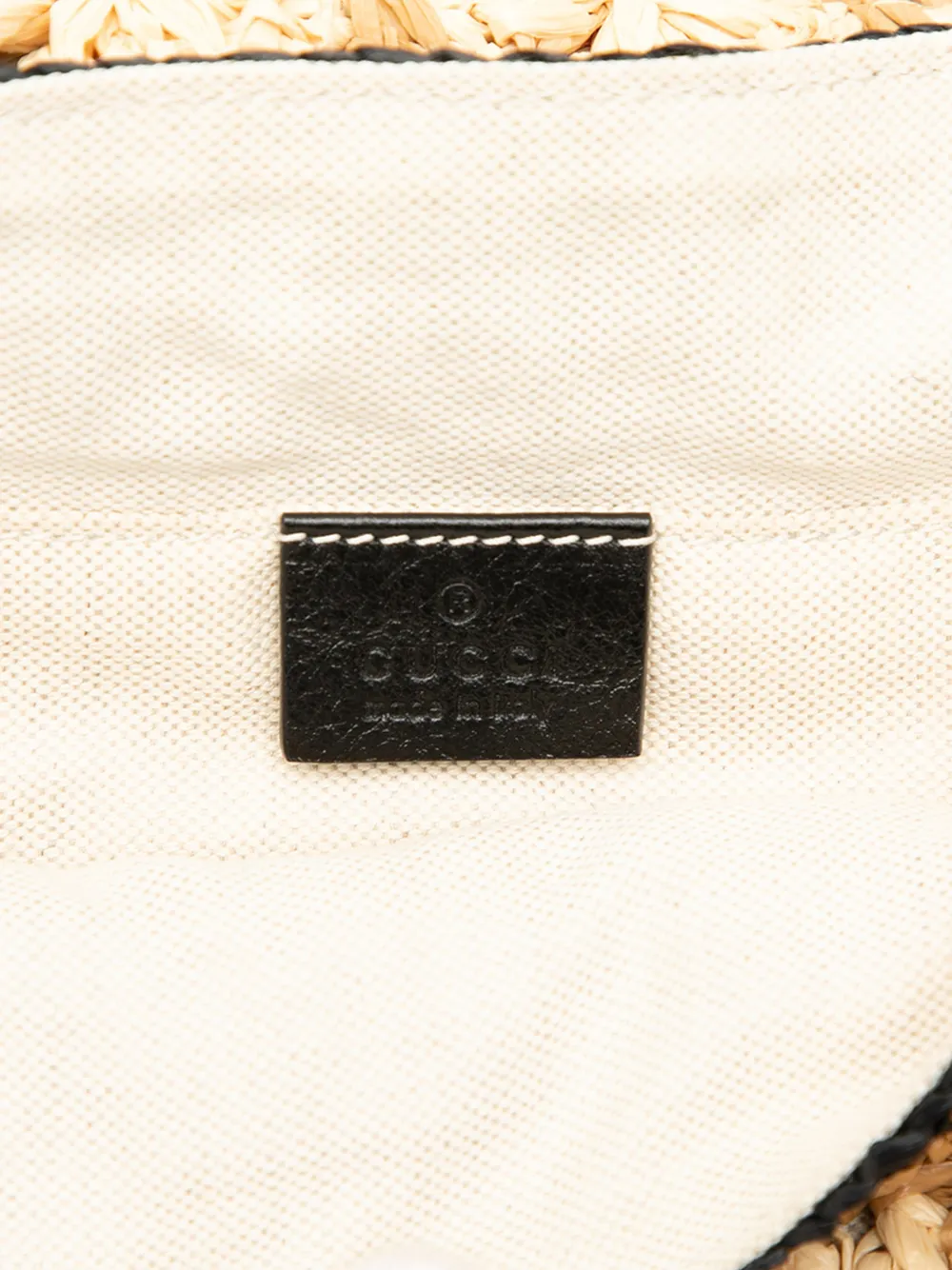 GUCCI Pre-owned 2016-2025 Small Gg Marmont Raffia Crossbody Bag In Brown