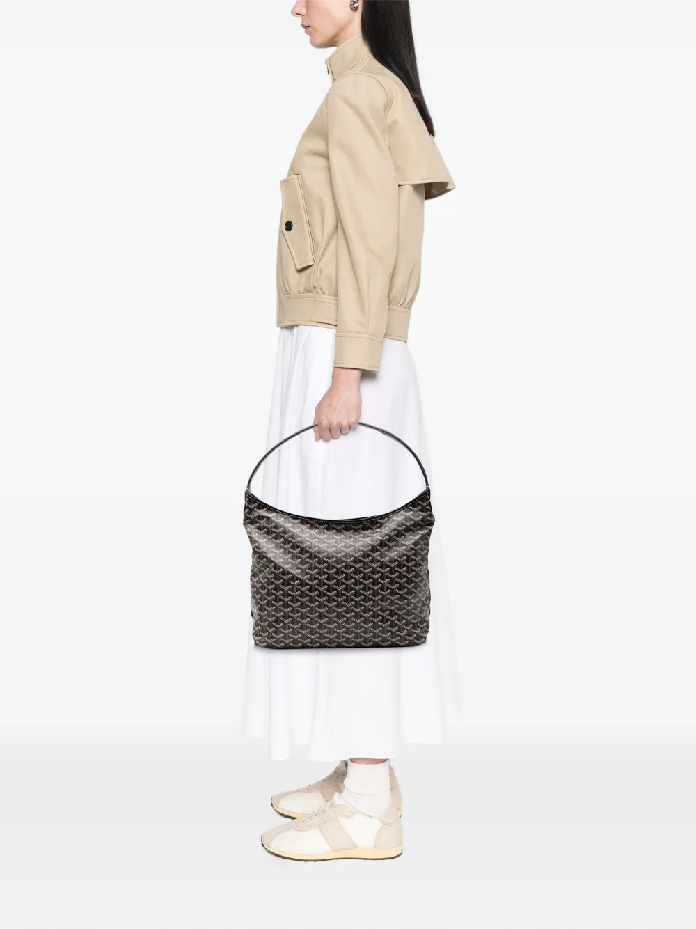 Click to view more detailed imagery on our partner's website Pre-owned Goyard 2022 Ine Boheme Hobo Shoulder Bag In Black