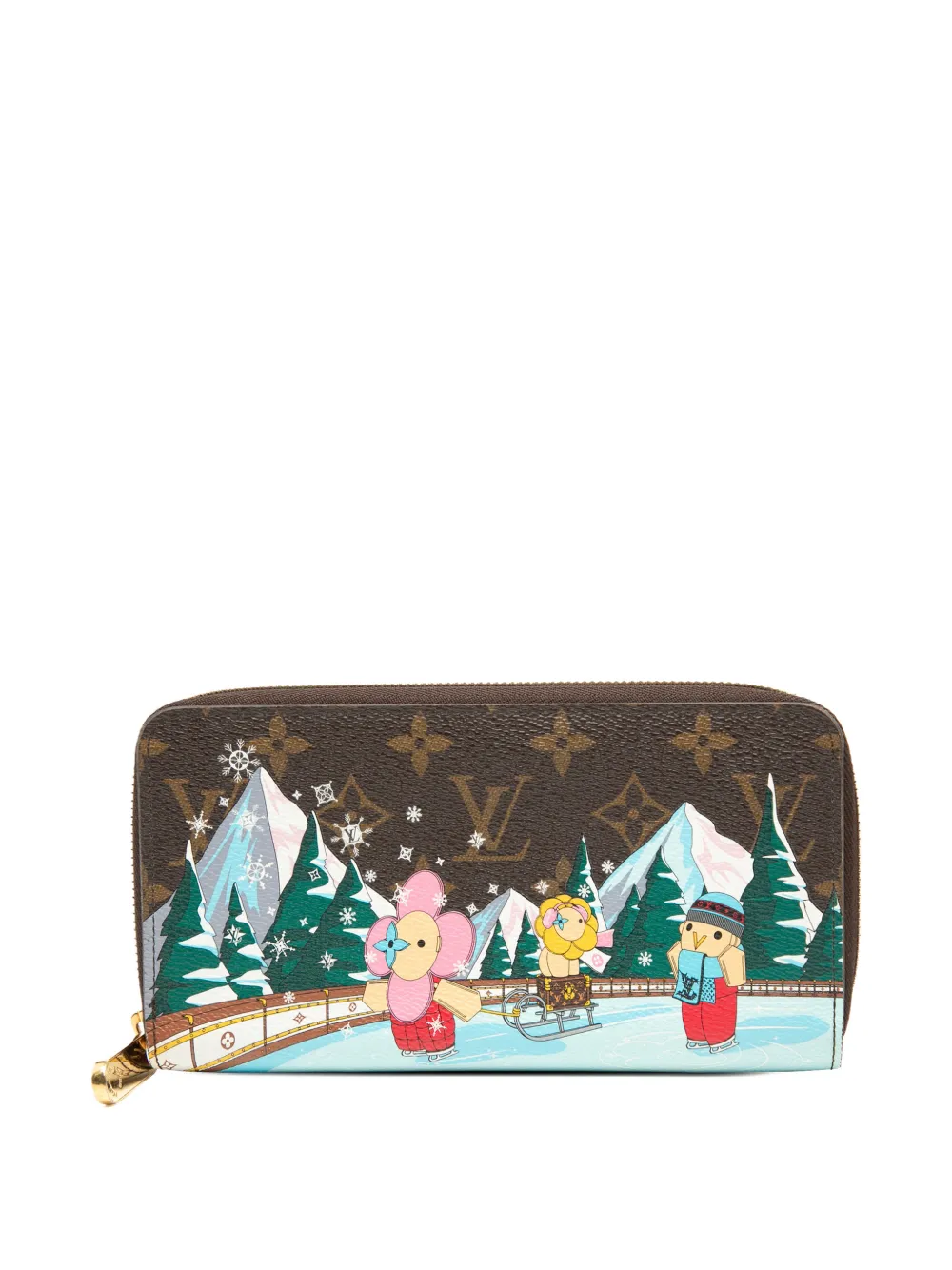 Louis Vuitton Pre-Owned Portafoglio Monogram Vivienne Holiday Zippy lungo 2021-2025 - Marrone