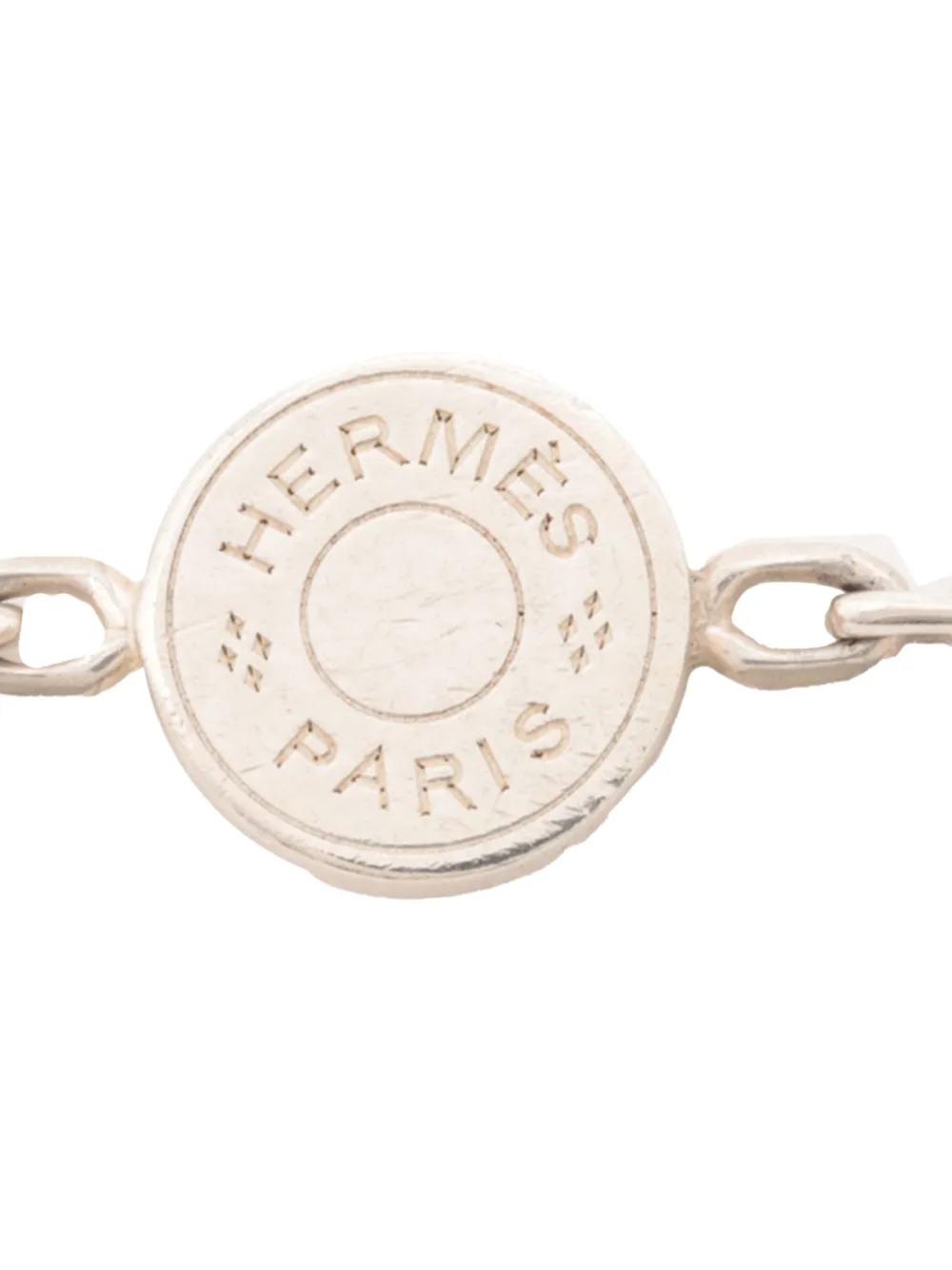 HERMES Pre-owned 2000-2020 Sterling Silver Evelyne Eclipse Pendant Necklace