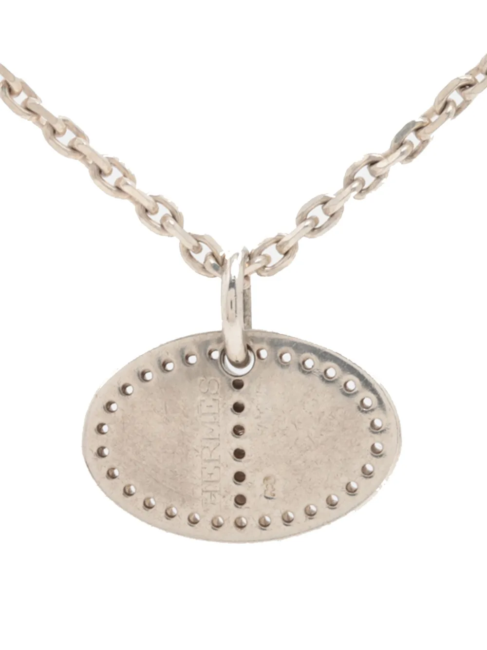 HERMES Pre-owned 2000-2020 Sterling Silver Evelyne Eclipse Pendant Necklace