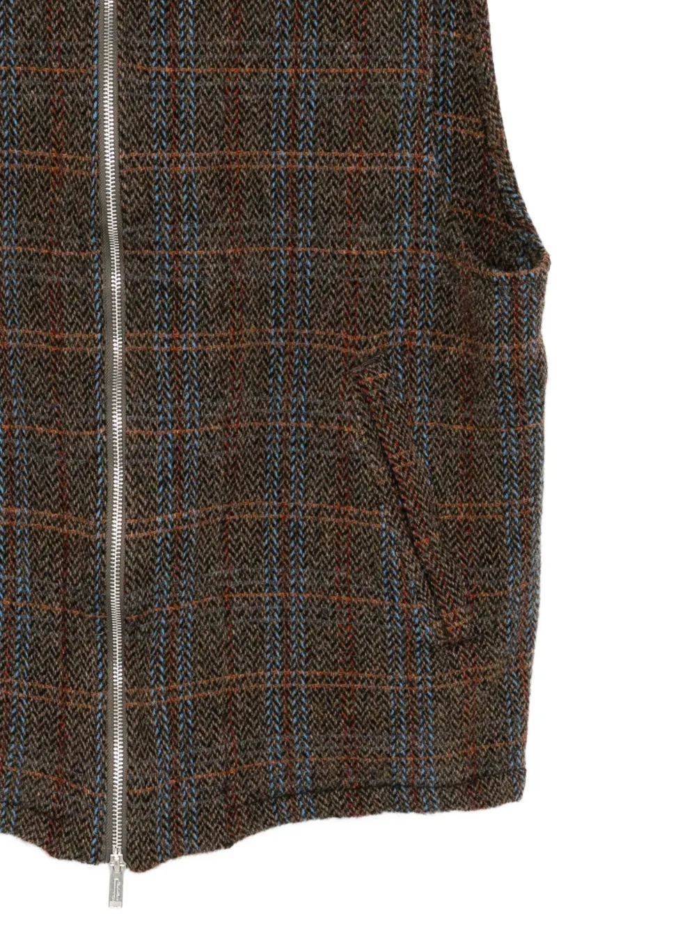 Undercover Plaid Gilet In Brown