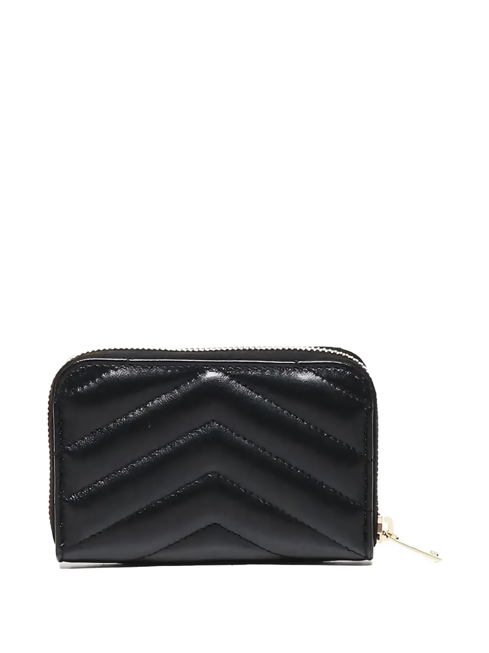 Saint Laurent Cassandre Matelassé Logo-plaque Card Wallet In Black