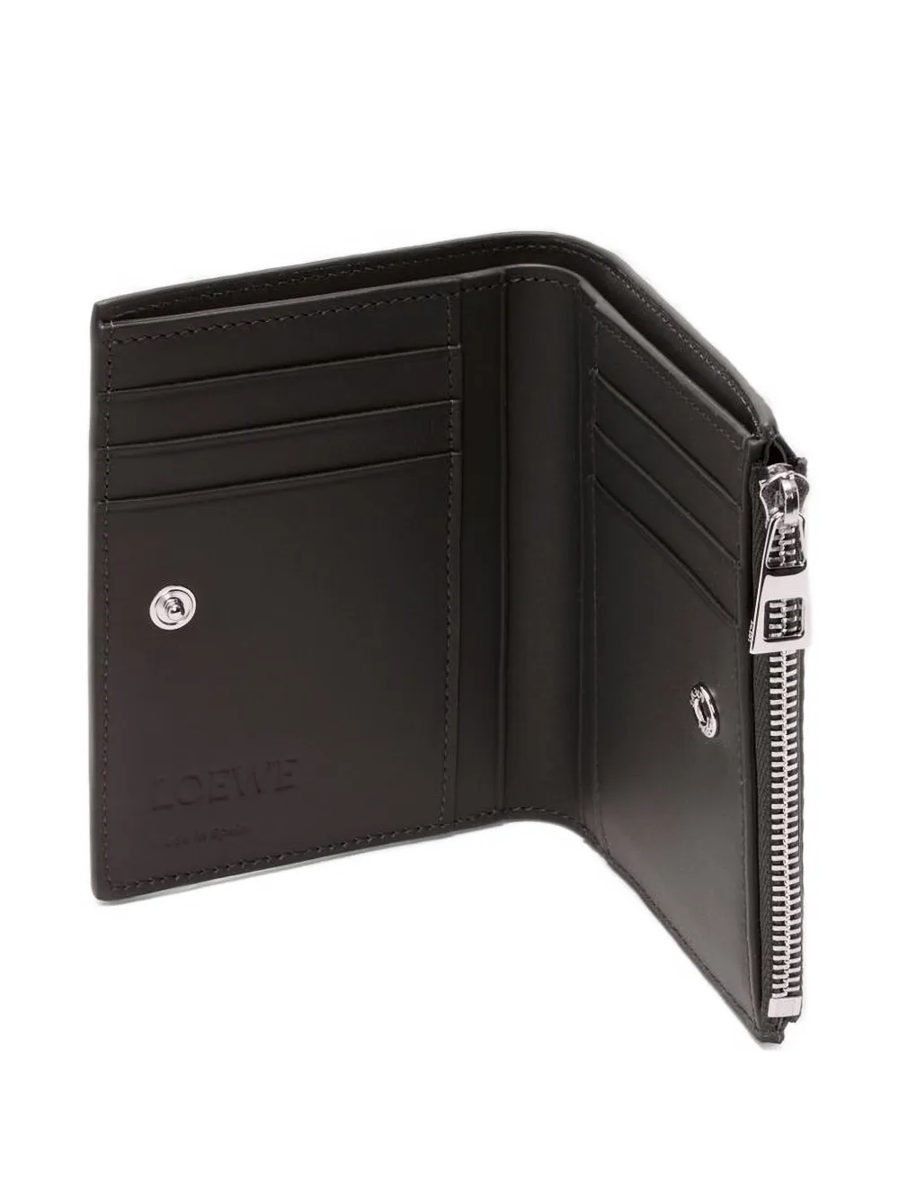 Loewe Snap Button-closure Slim Wallet In Black