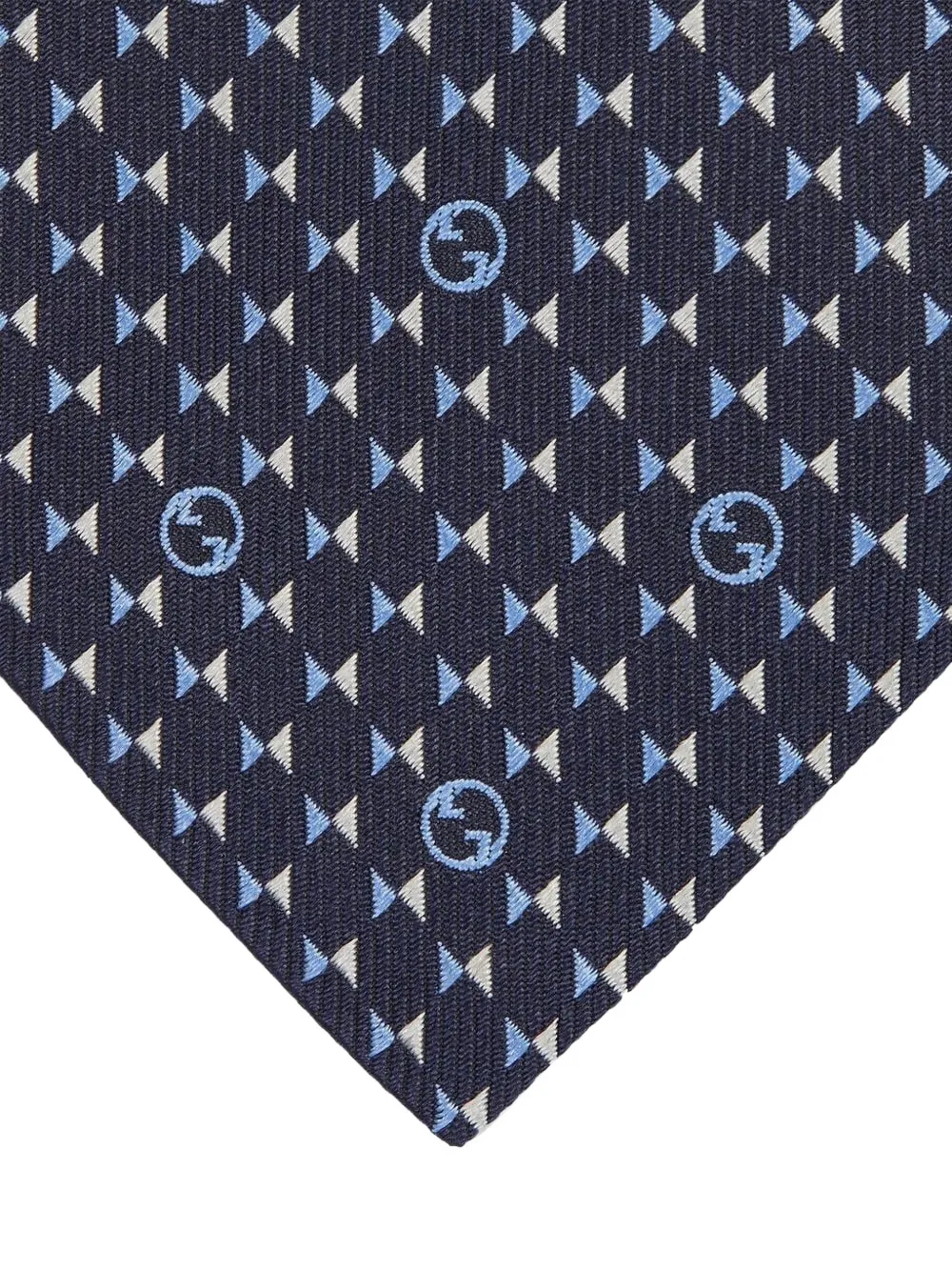 Gucci logo geometric tie - Blauw