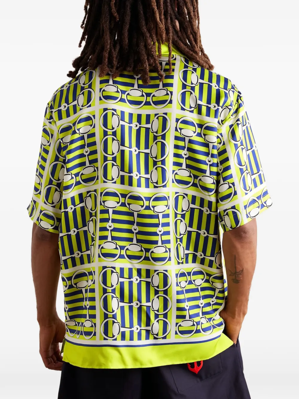 Gucci printed bowling shirt Groen