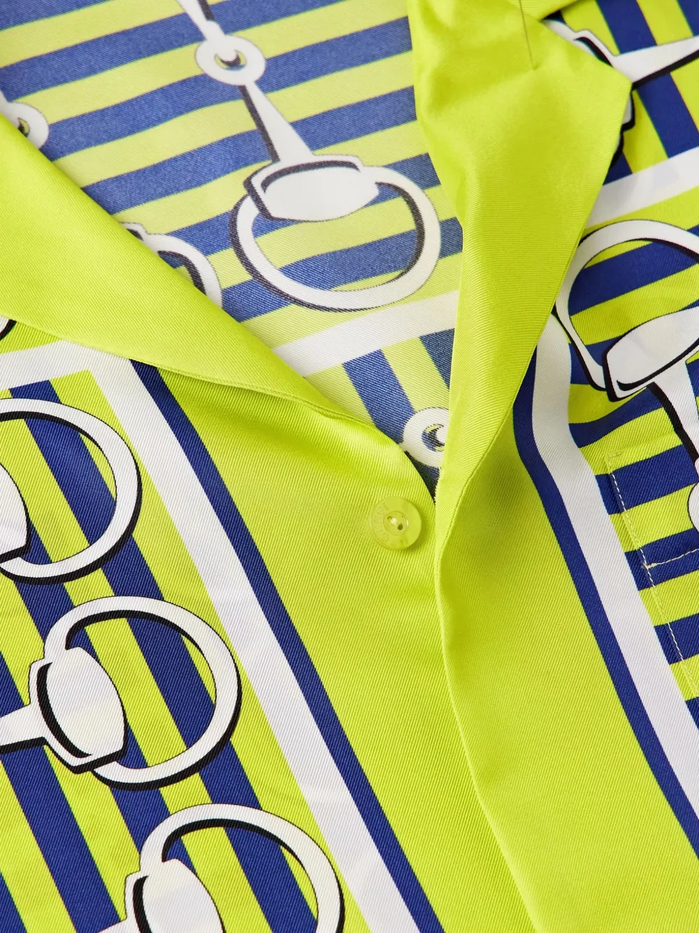 Gucci printed bowling shirt Groen