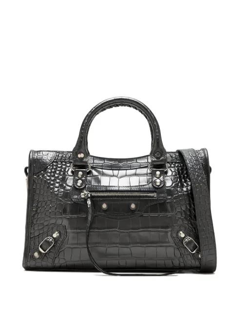Balenciaga small Le City crocodile-effect zip-fastening tote bag