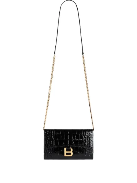 Balenciaga Bolsa Hourglass mini com efeito pele de crocodilo