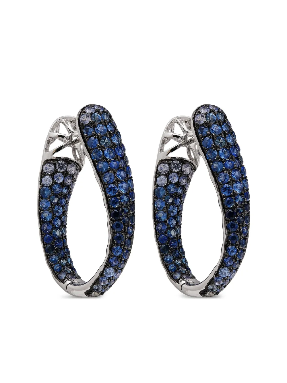 Ruchi New York White Gold Sapphire Earrings In Silver