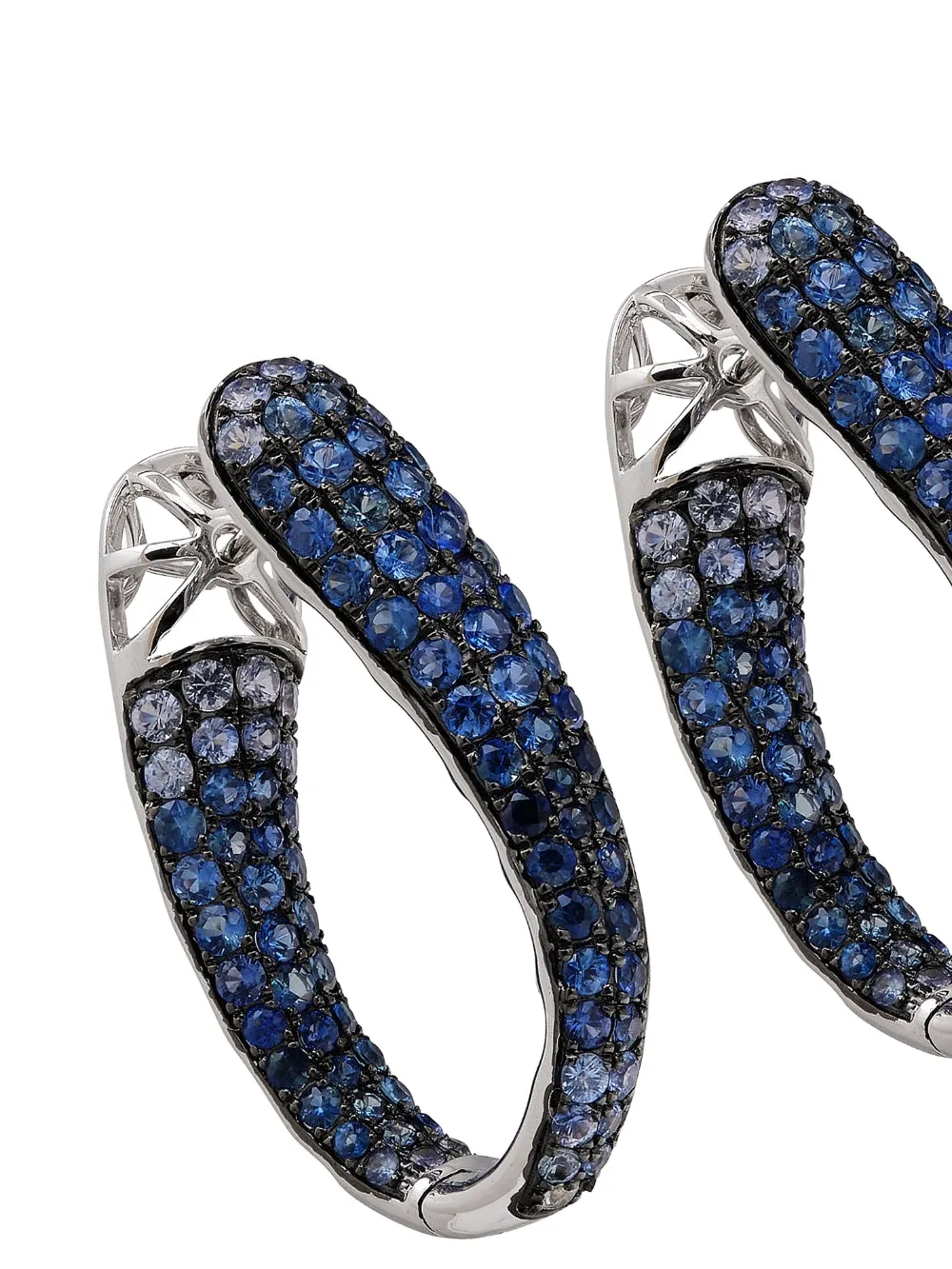 Ruchi New York White Gold Sapphire Earrings In Silver