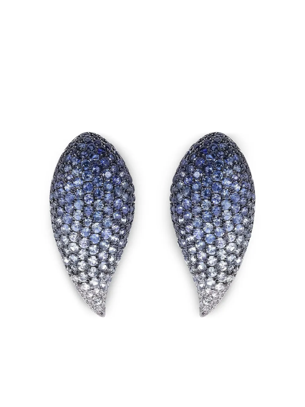 Ruchi New York white gold sapphire leaf stud earrings - Blu