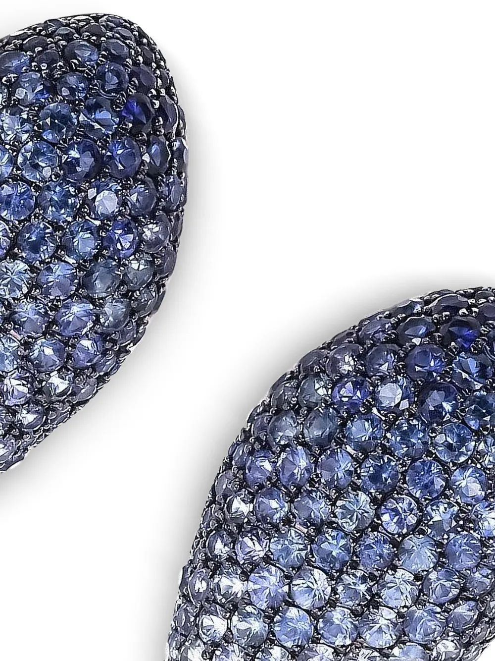  Ruchi New York White Gold Sapphire Leaf Stud Earrings - Blue 