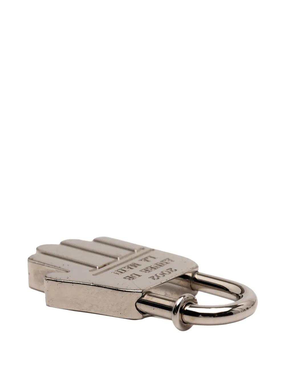 Pre-owned Hermes 2002 Palladium Plated Annee De La Main Hand Cadena Charm In Silver