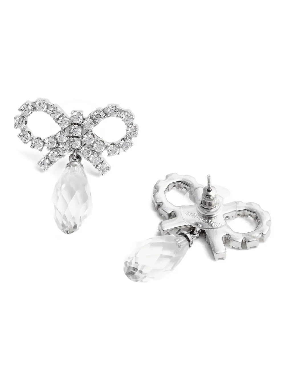 Bow Crystal-Embellishment Earrings