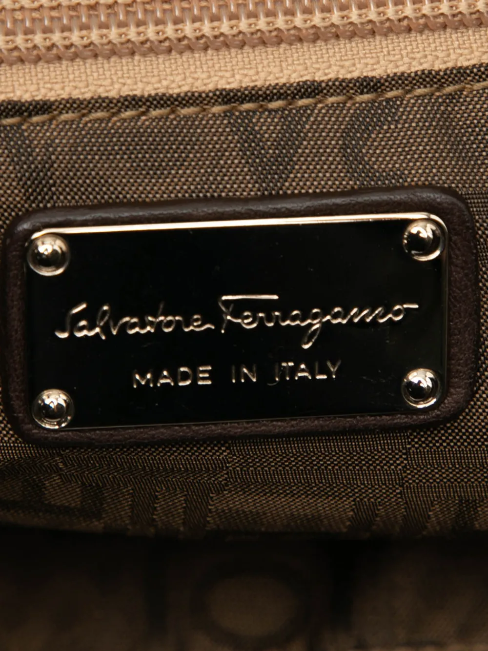 Pre-owned Ferragamo 2021 Faux Fur Gancini Shoulder Bag In Brown