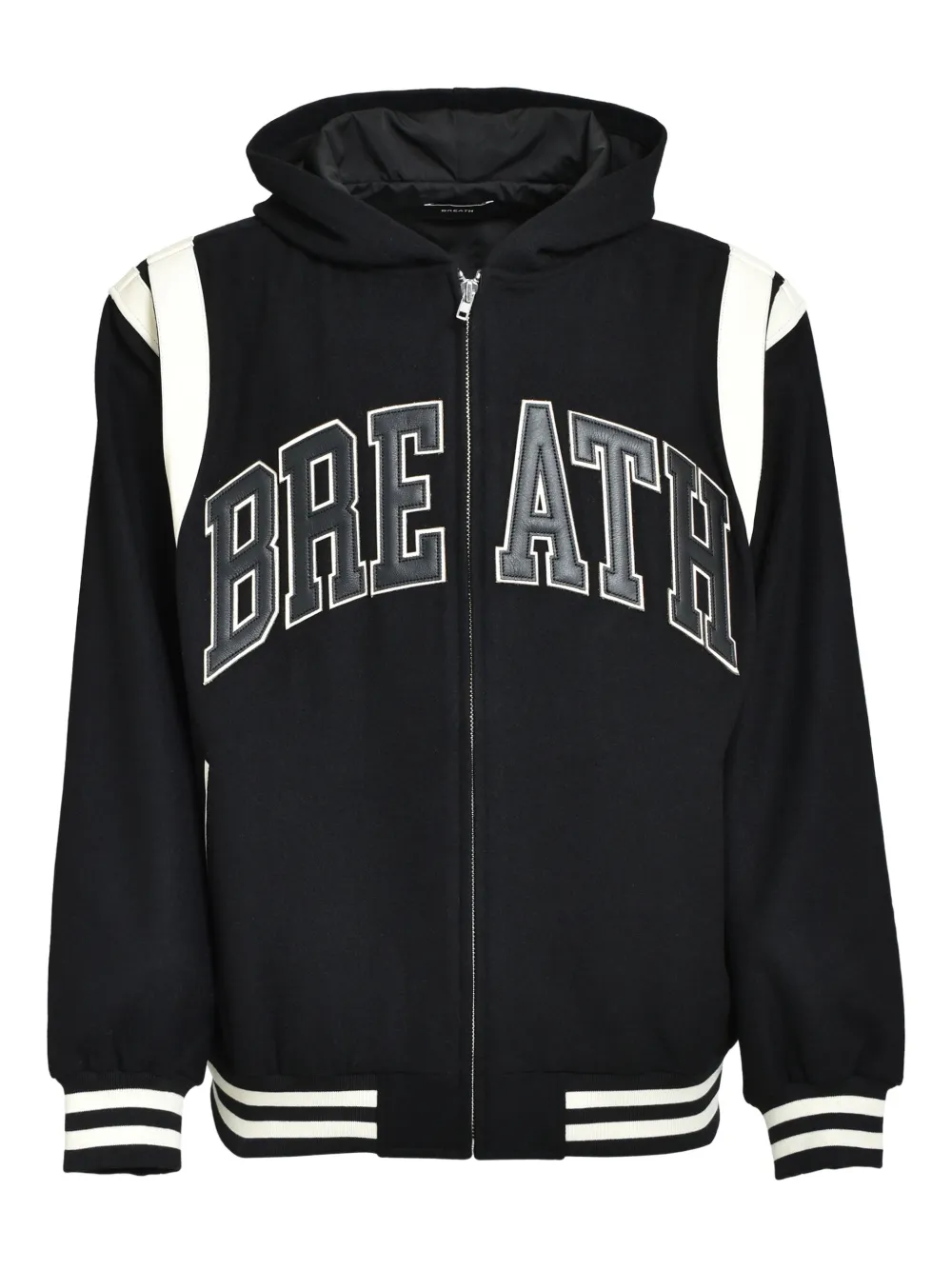 BREATH logo-patch bomber jacket | Black | Image 1