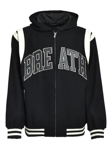 BREATH logo-patch bomber jacket