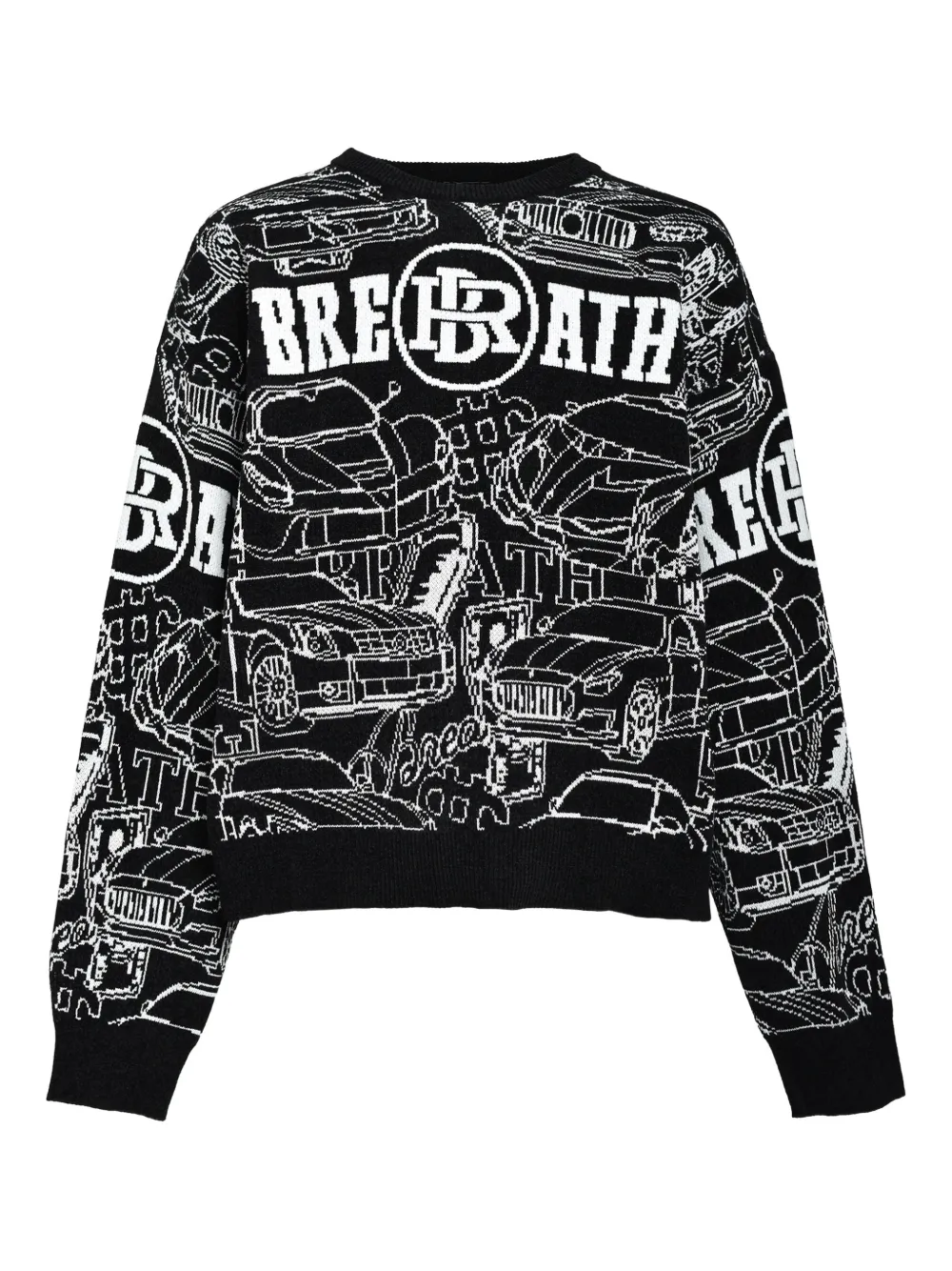 BREATH car-pattern sweater | Black | Image 1