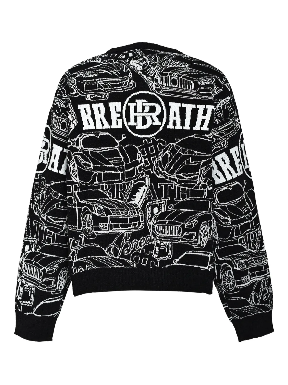 BREATH car-pattern sweater - Zwart