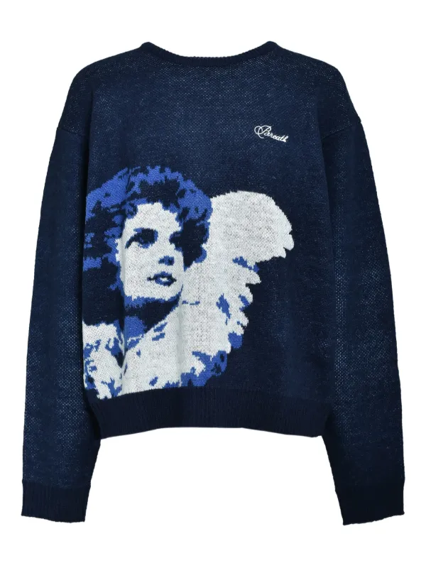 トップス BREATH ANGEL SCRIPT LOGO MOHAIR KNIT BREATH ロゴ セーター | ブルー | FARFETCH JP