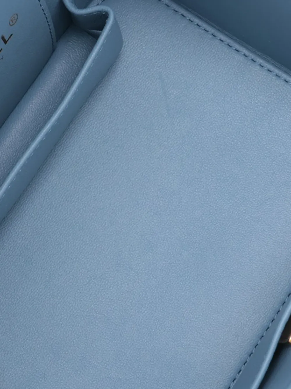 Pre-owned Chanel 2021-2025 Mini Printed Denim Quilted Top Handle Vanity Case Satchel In Blue