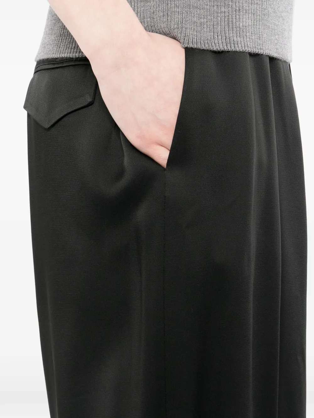 Jil Sander Satijnen broek Zwart