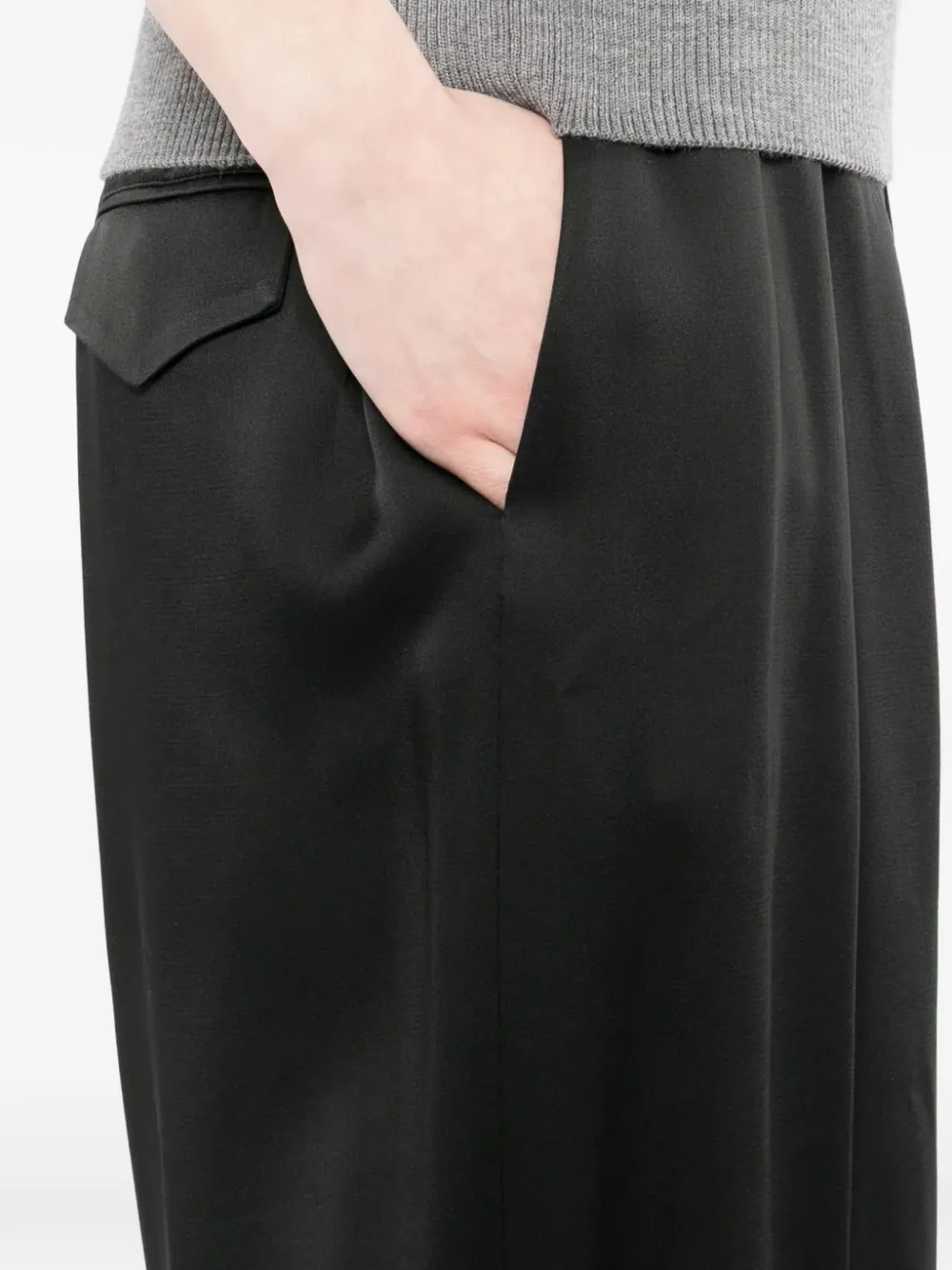 Jil Sander Satijnen broek Zwart
