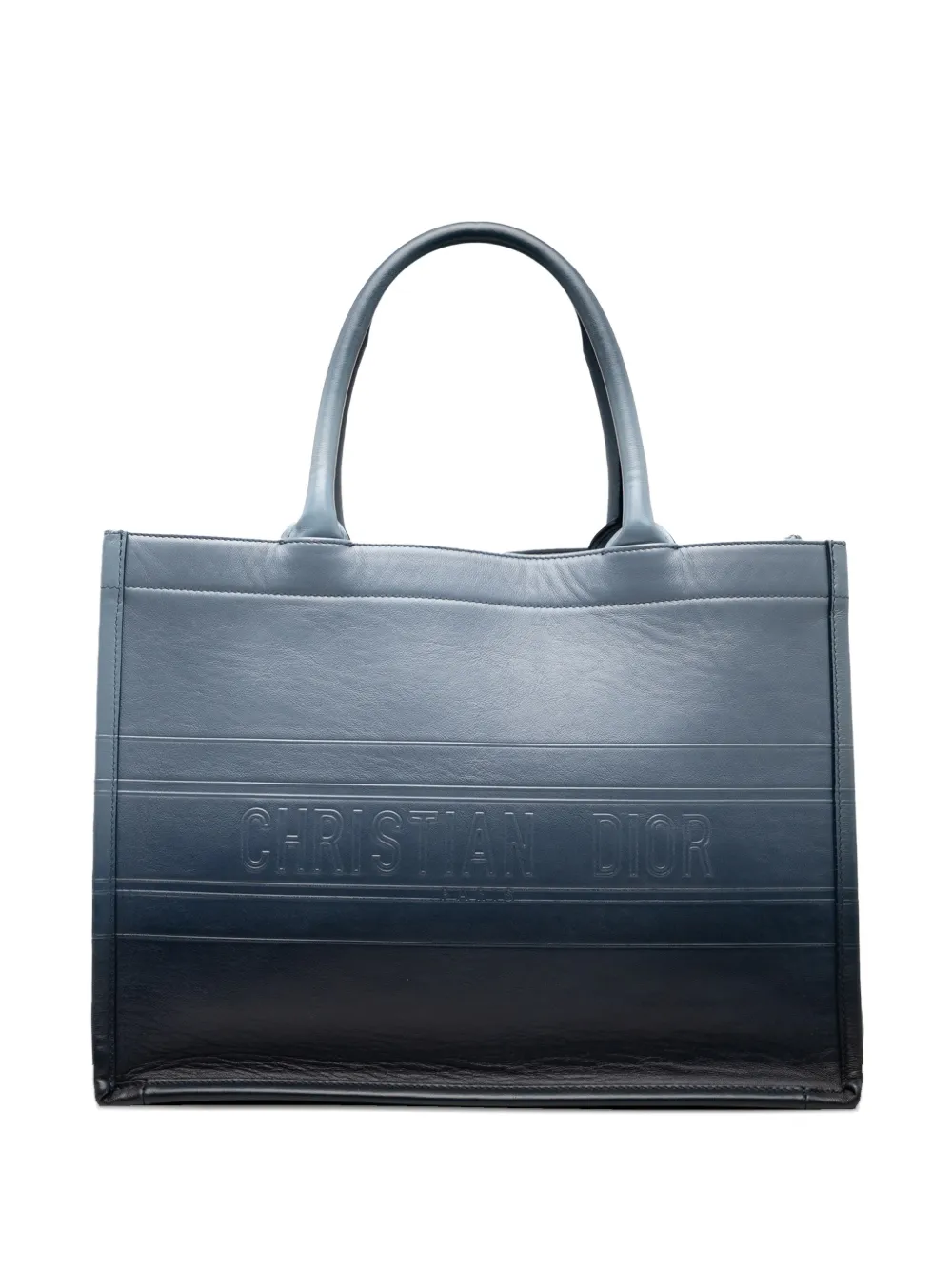 Christian Dior Pre-Owned 2021 ミディアム オンブレ エンボスレザー ブック トートバッグ - ブルー Christian Dior Pre-Owned 2021 ミディアム オンブレ エンボスレザー ブック トートバッグ - ブルー