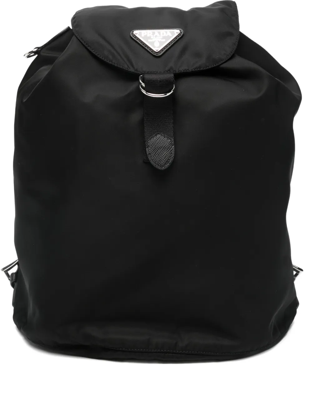 Prada logo plaque drawstring backpack | Black | Image 1
