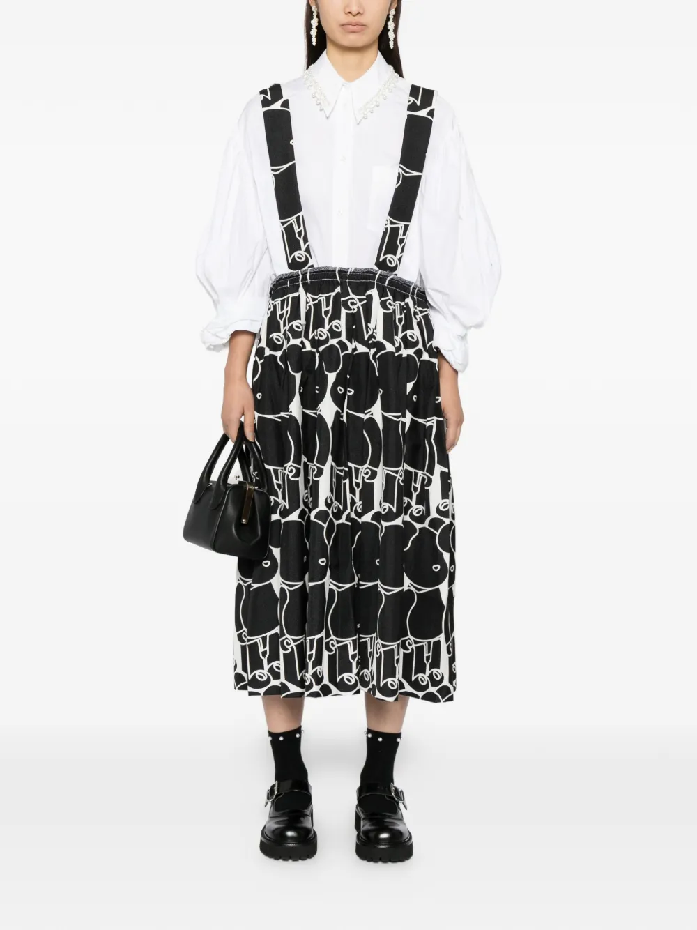 Comme Des Garçons Rok met print - Zwart
