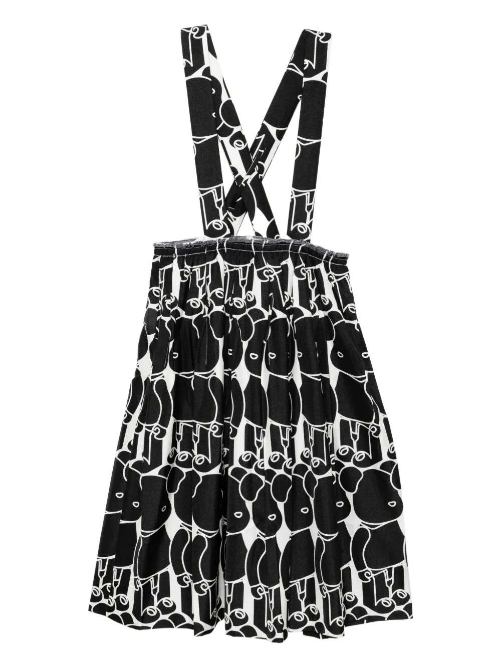 Comme Des Garçons Gonna con stampa Bearbrick - Nero