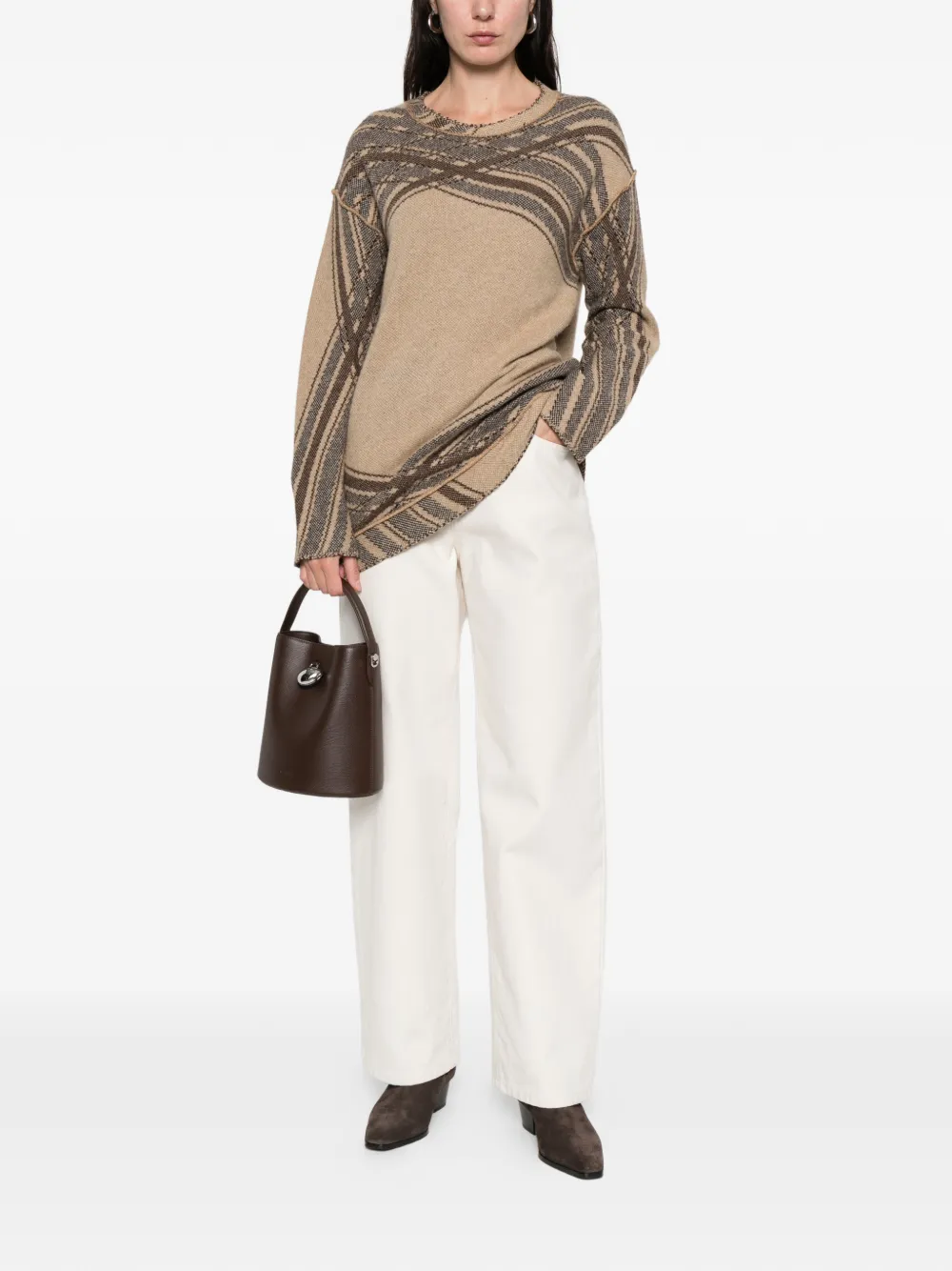  Gianfranco Ferré Pre-owned 1990s Striped Sweater - Brown 