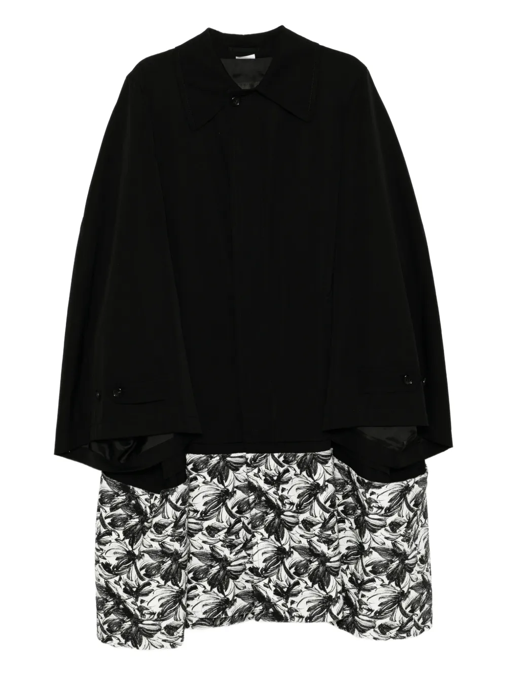 Comme des Garçons Homme Plus Cappotto con inserti a contrasto - Nero