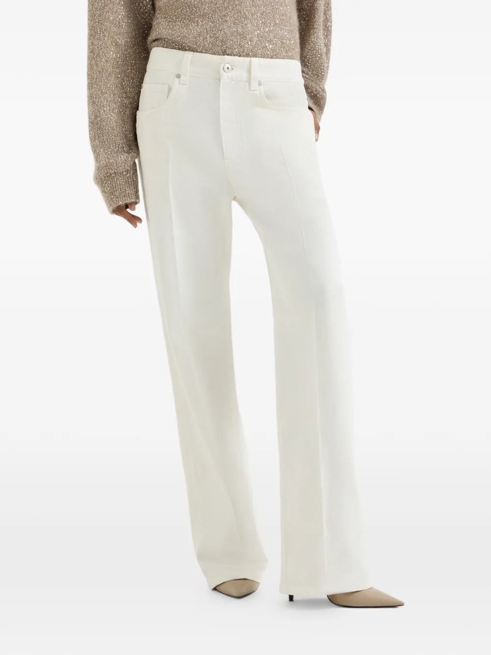Brunello Cucinelli Cropped broek Wit