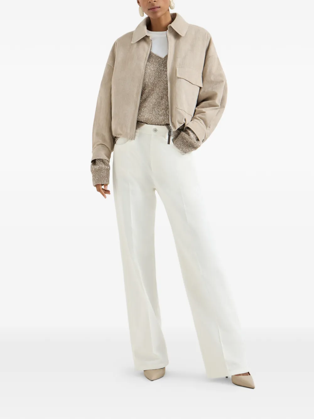 Brunello Cucinelli Cropped broek - Wit