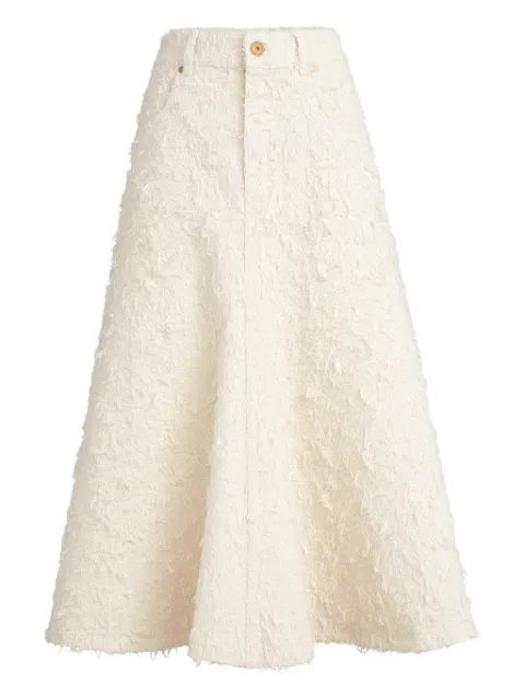 Brunello Cucinelli fuzzy-texture midi skirt