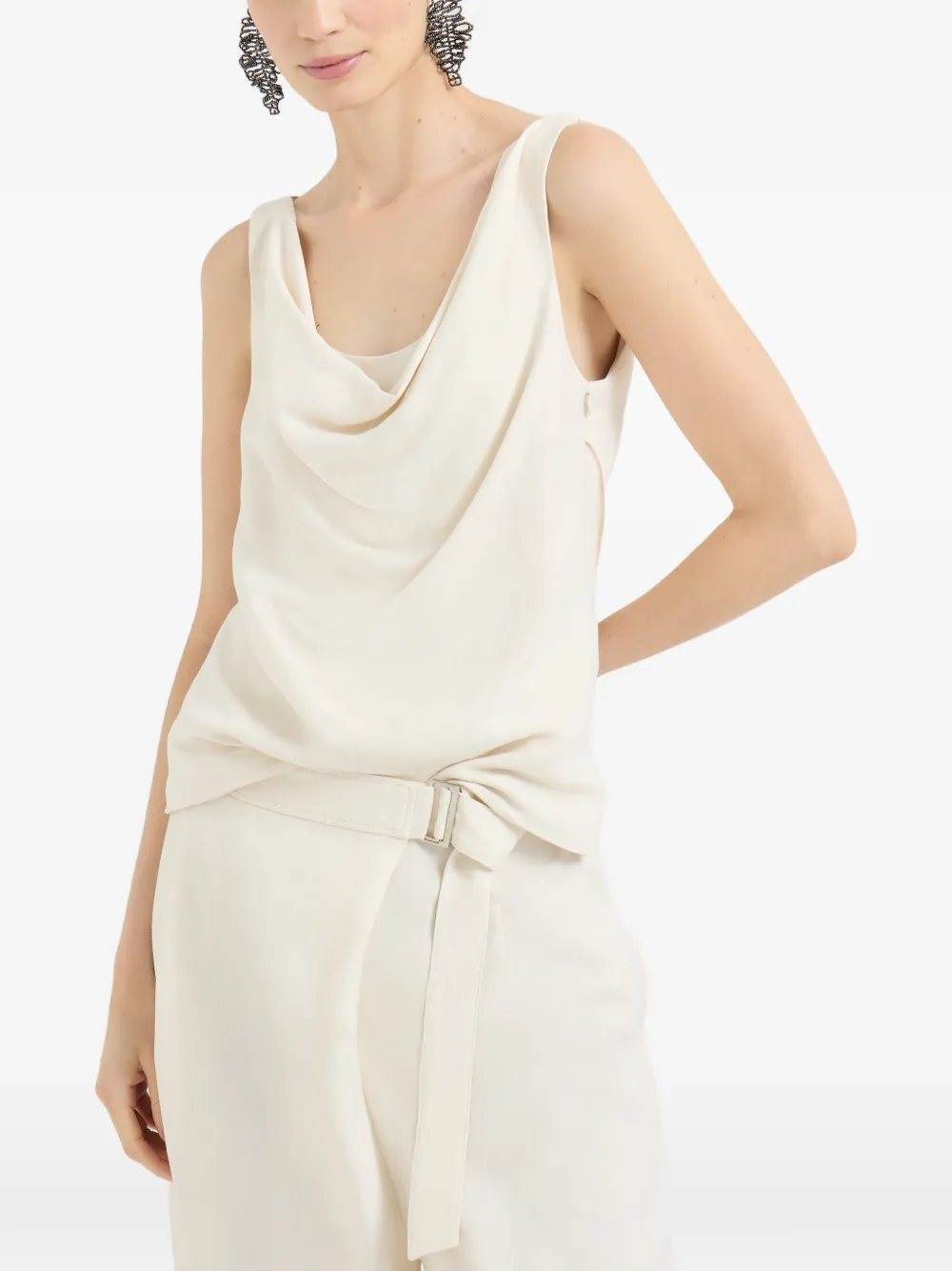 Brunello Cucinelli Top met col Beige